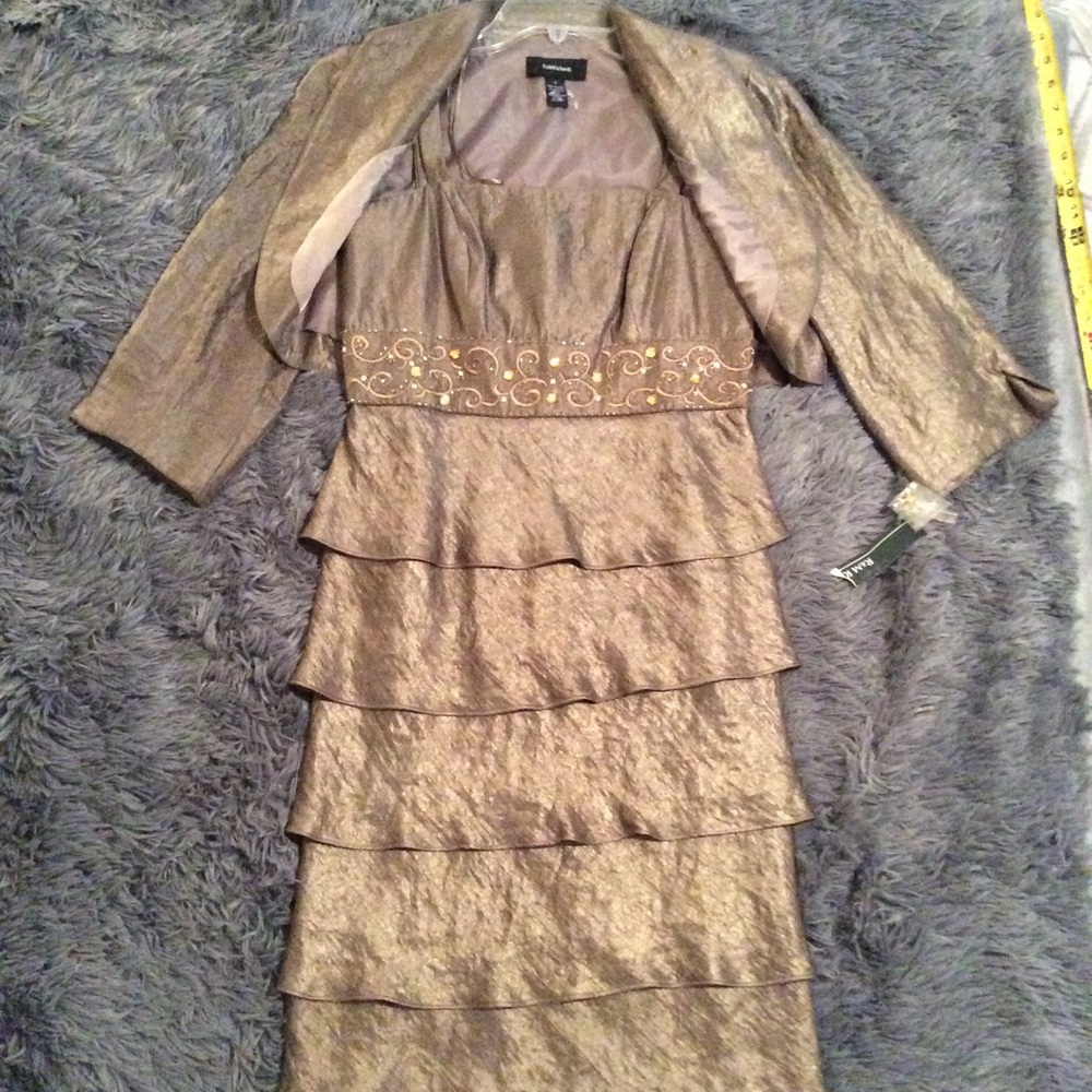 R&M Richards Mocha dress with jacket NWT